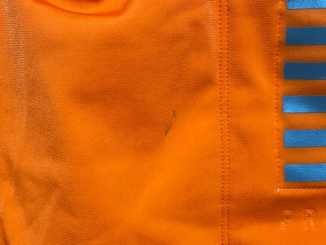 KA009 ラファ Rapha PRO TEAM JACKET 長袖 サイクルジャケット オレンジ S 裏起毛 ※襟破損