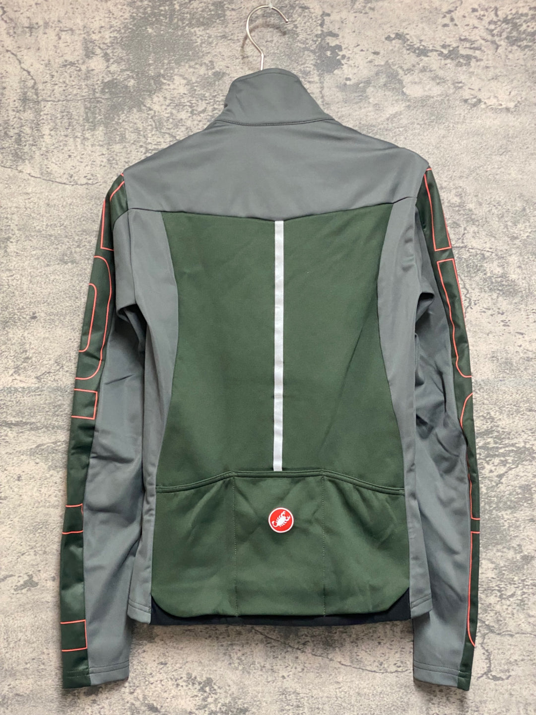 JN497 カステリ CASTELLI 長袖 サイクルジャケット 緑 XS 裏起毛 GORE-TEX INFINIUM