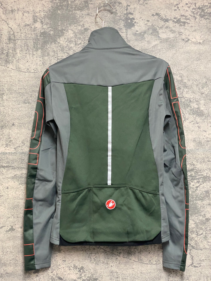 JN497 カステリ CASTELLI 長袖 サイクルジャケット 緑 XS 裏起毛 GORE-TEX INFINIUM