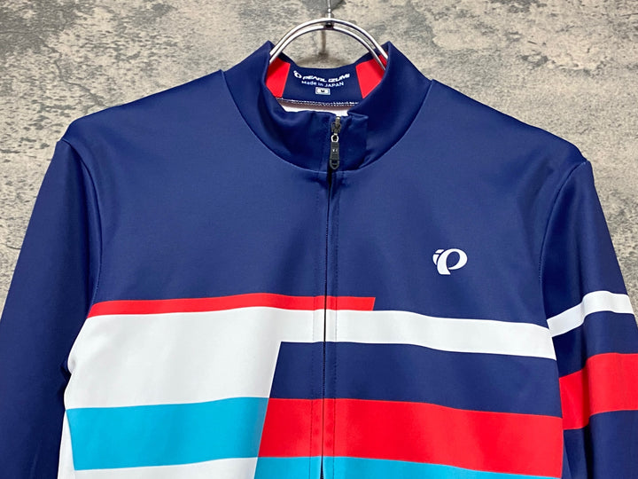 KI473 パールイズミ PEARL iZUMi 長袖 サイクルジャージ 裏起毛 M 紺白