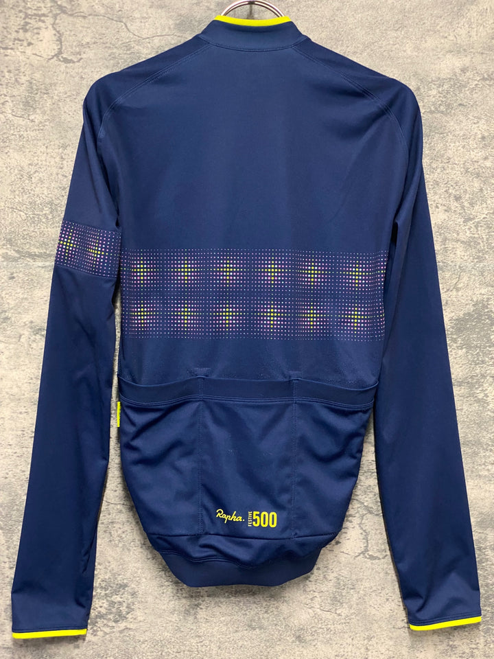 KM423 ラファ Rapha MEN'S LONG SLEEVE CORE JERSEY 長袖 サイクルジャージ 紺 S 裏起毛
