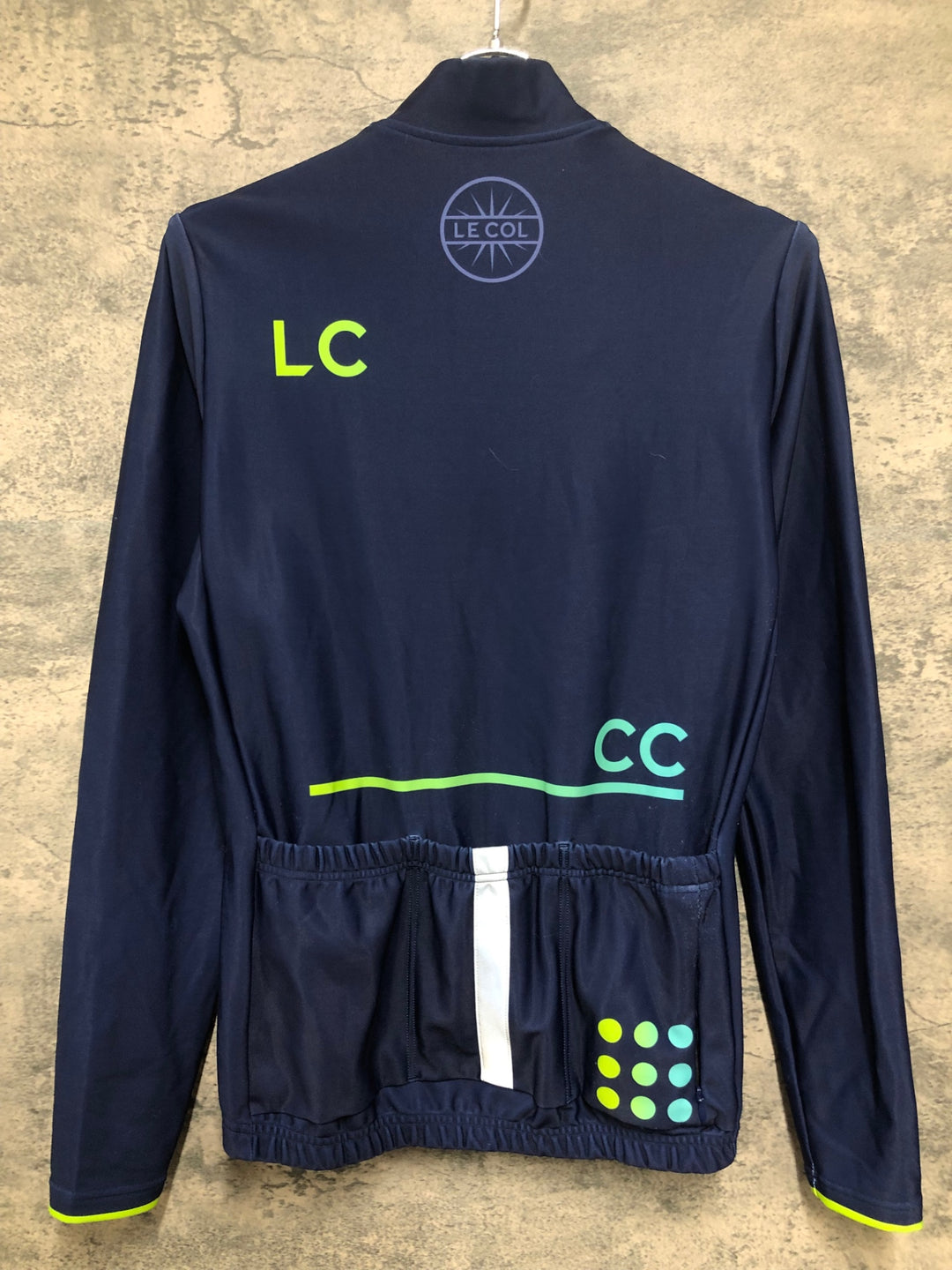 JE000 ルコル LE COL 長袖 防風 裏起毛 サイクルジャージ S ネイビー
