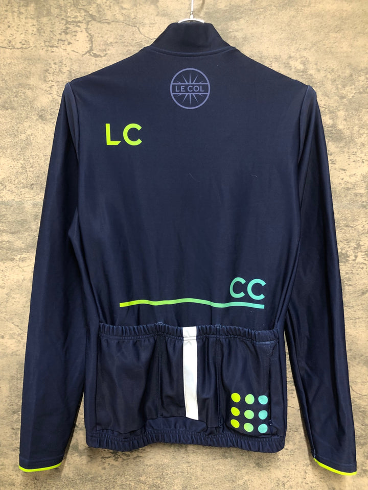 JE000 ルコル LE COL 長袖 防風 裏起毛 サイクルジャージ S ネイビー