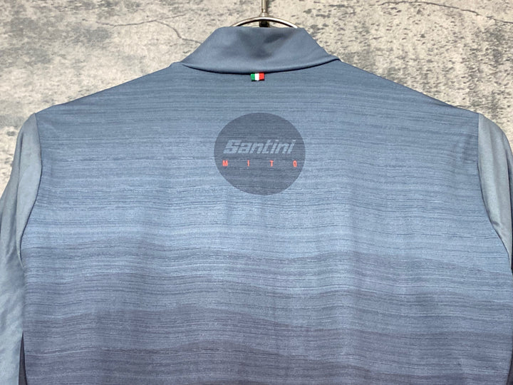 KK027 サンティーニ Santini 半袖 サイクルジャージ グレー 黒 S