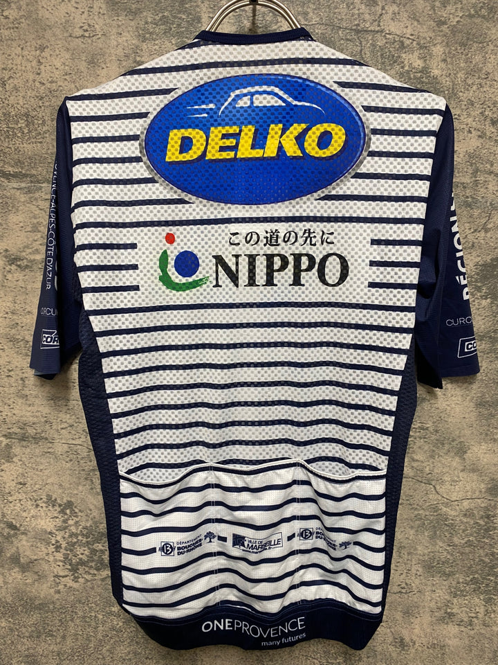 JS106 エコイ ekoi 半袖 サイクルジャージ 紺 白 5/L DELKO