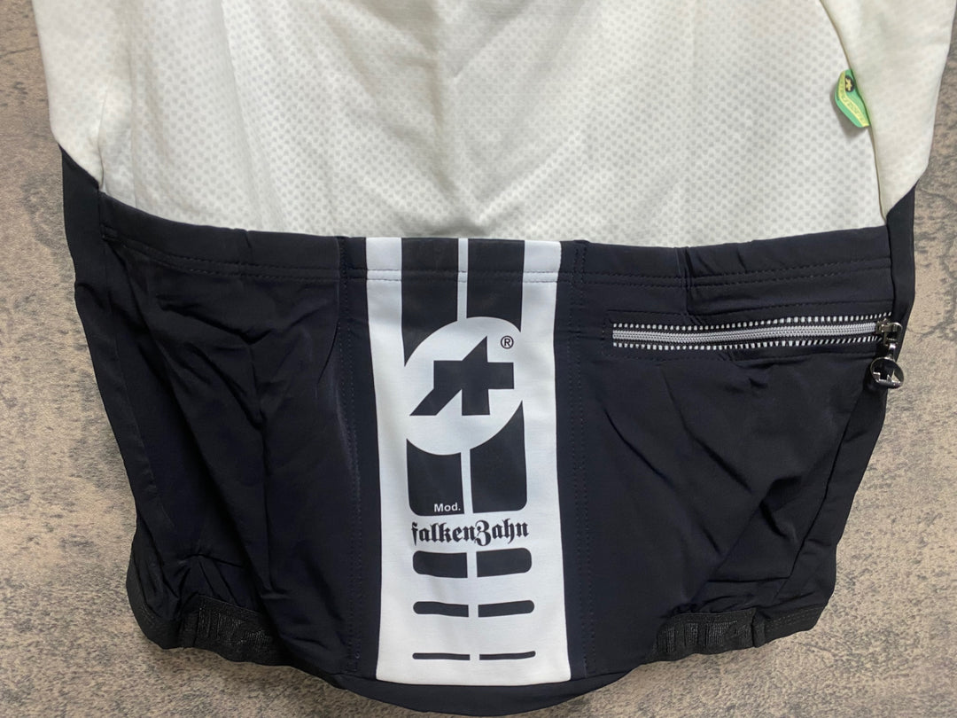 JQ934 アソス ASSOS iG.falken Zahn ジレ サイクルベスト 白 M 裏起毛 ※一部色褪せ