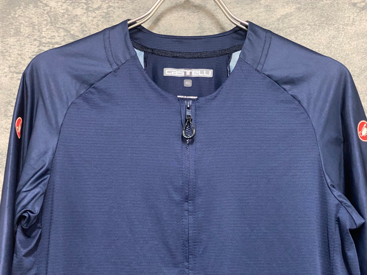 KE155 カステリ CASTELLI ロッソコルサ ROSSO CORSA 半袖 サイクルジャージ 紺 XL