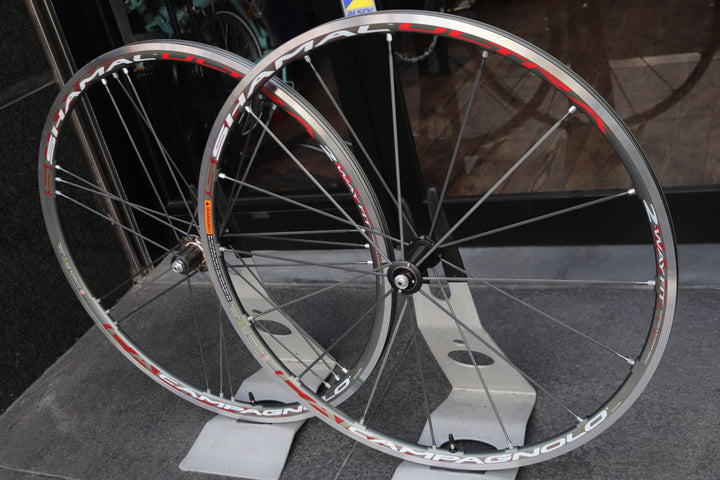 カンパニョーロ Campagnolo シャマル ウルトラ Shamal Ultra 2WAY-FIT チューブレス アルミ クリンチャー ホイールセット チタングレー シマノ10S 未使用品 【東京南麻布店】