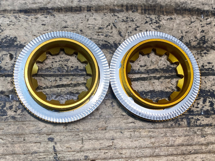 JH531 ウルフトゥース Wolftooth ブレーキローター ロックリング 内セレーションタイプ ゴールド 前後セット