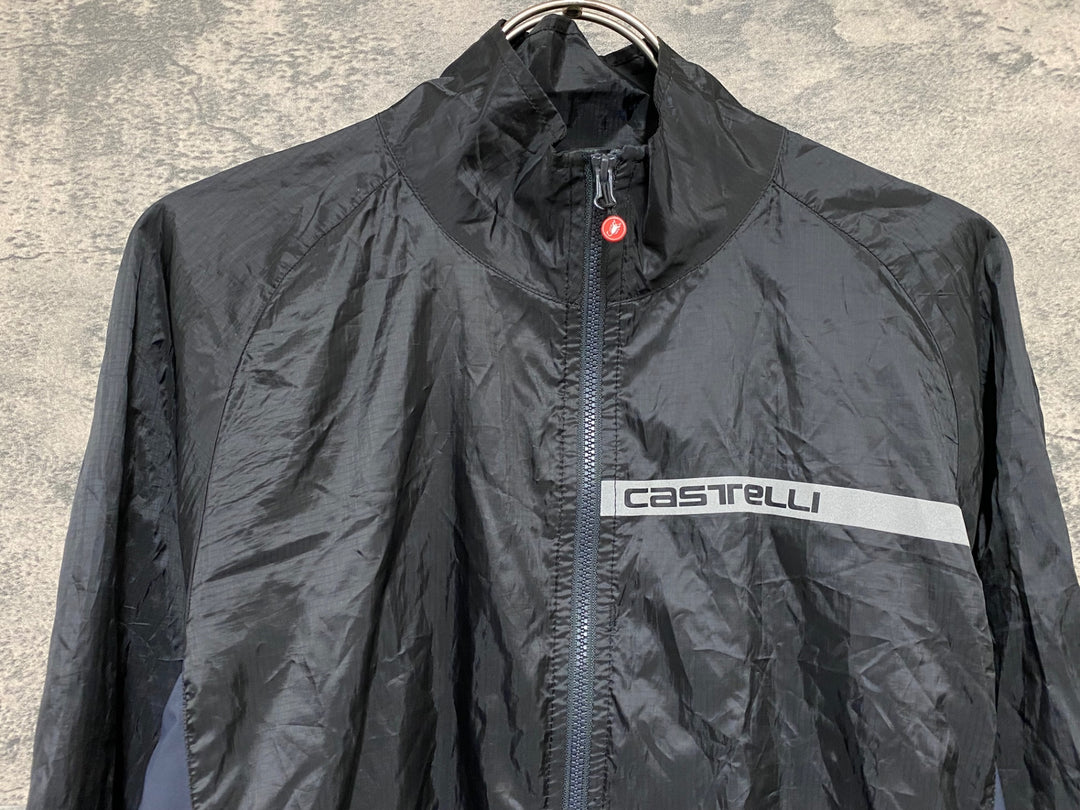KC006 カステリ CASTELLI 長袖 ウインドブレーカー 黒 M