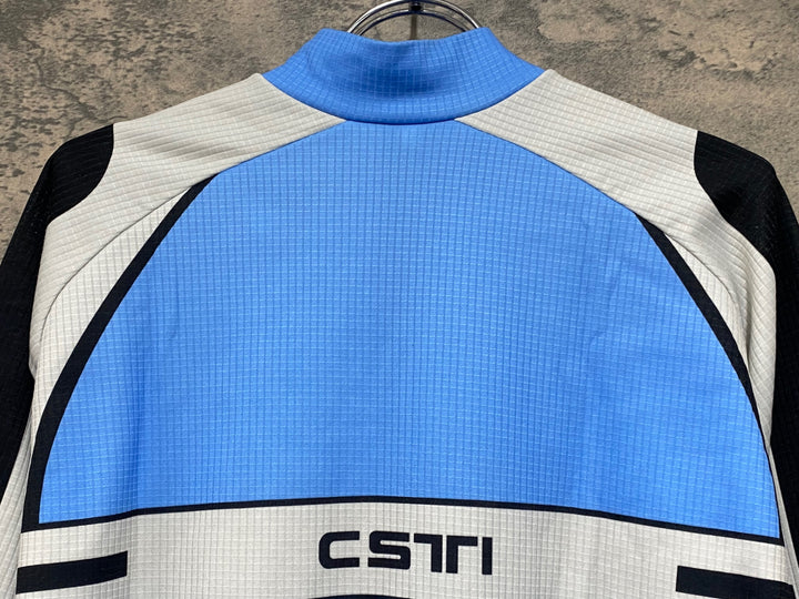 KE535 カステリ Castelli 長袖 サイクルジャージ 水 白 M 裏起毛 ヴィンテージ