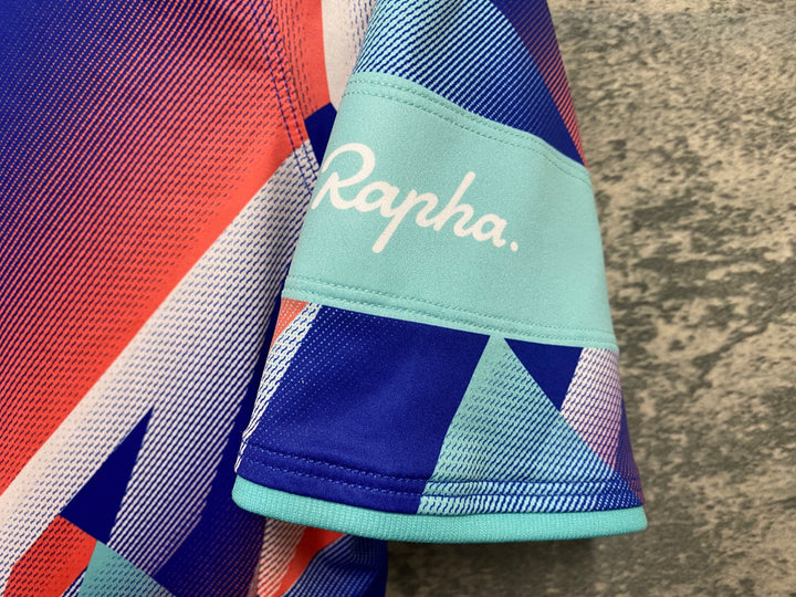 JT899 ラファ Rapha WOMEN'S 100 CORE JERSEY 半袖サイクルジャージ 青 XS ※タバコ臭