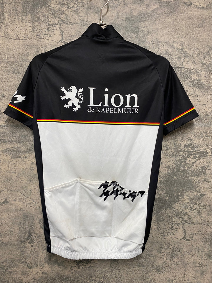 JJ254 リオンドカペルミュール Lion de kapelmuur 半袖サイクルジャージ 白黒 M