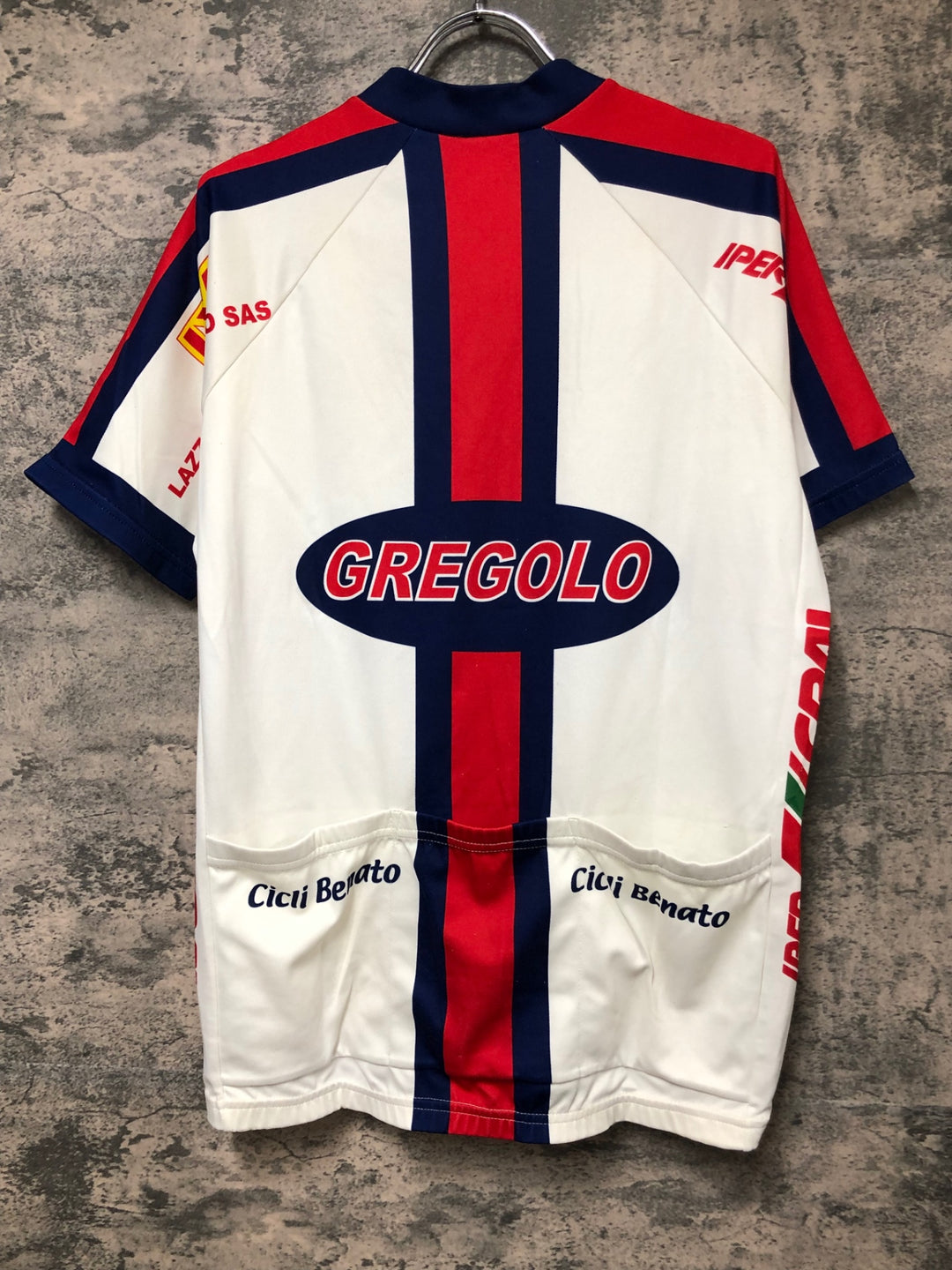 JR158 kemell 半袖サイクルジャージ 白紺 L