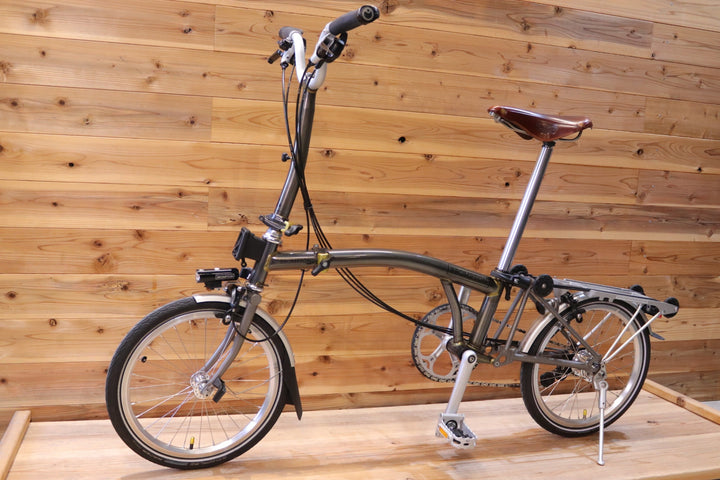 ブロンプトン BROMPTON M6R-X RAW LACQUER 2×3速 2018モデル 16インチ 折り畳み ミニベロ フォールディングバイク チタンフォーク バック 【広島店】