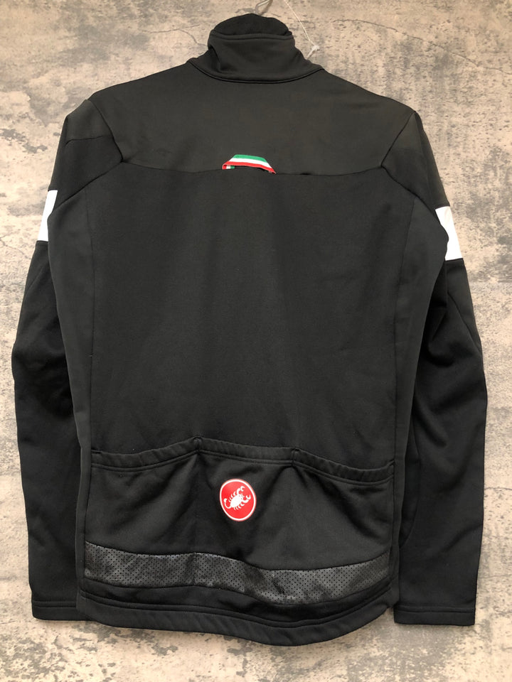 KD407 カステリ CASTELLI 長袖 サイクルジャケット 黒 S 裏起毛 ※汚れ ラバー部べたつき