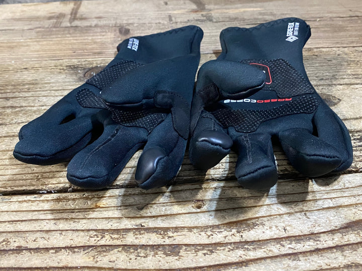 JZ099 カステリ CASTELLI ROSSO CORSA perfetto 長指 グローブ 黒 M 裏起毛 GORE-TEX INFINIUM