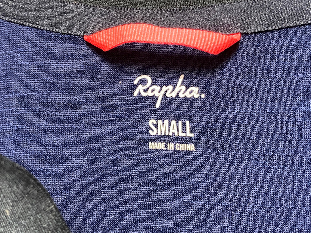 KH993 ラファ Rapha BREVET LONG SLEEVE JERSEY 長袖 サイクルジャージ 紺 S