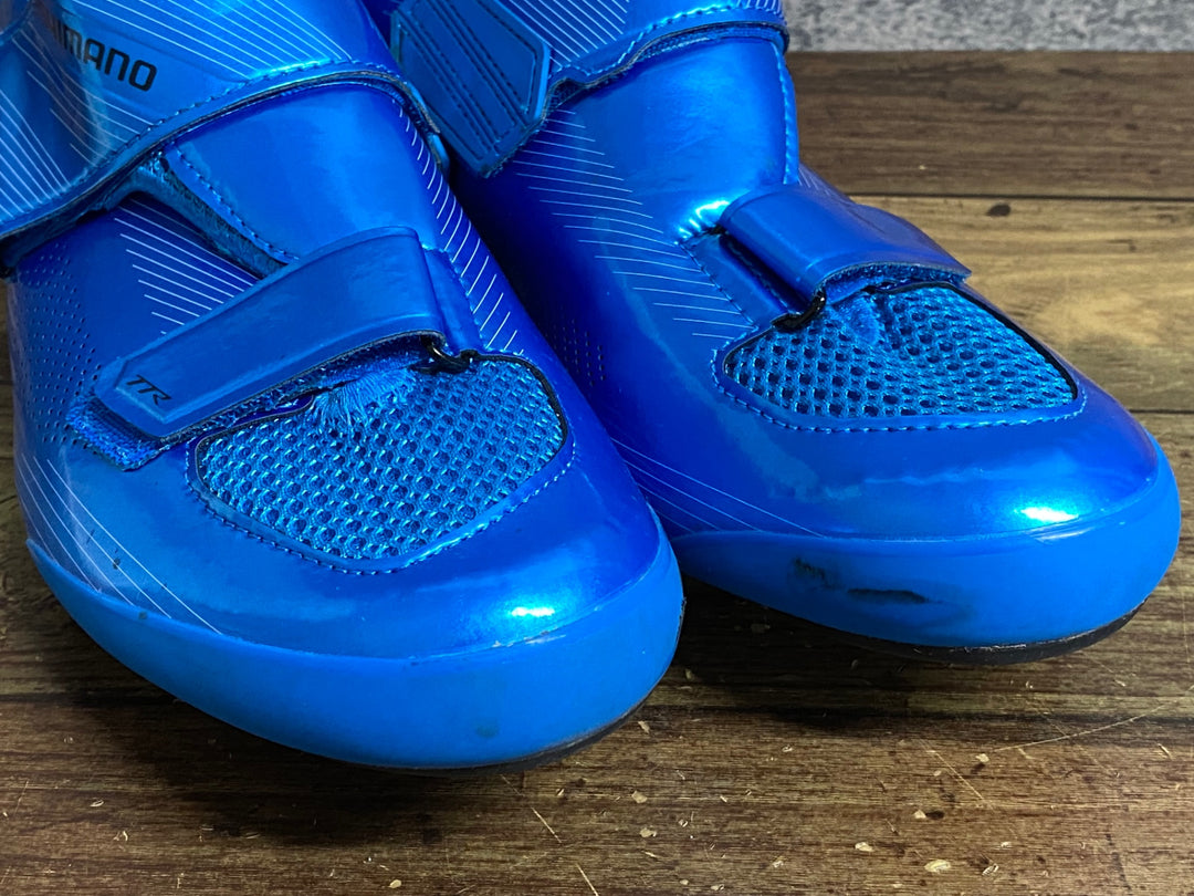 JZ237 シマノ SHIMANO TR9 SHTR901M B01 S ビンディングシューズ 青 EU44 3穴