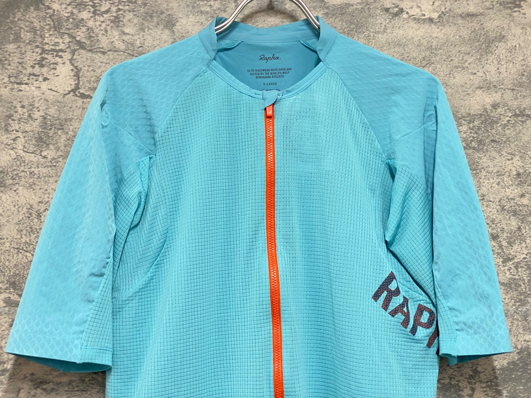 KL766 ラファ Rapha PRO TEAM GRAVEL JERSEY 半袖 サイクルジャージ 水色 XL 擦れ