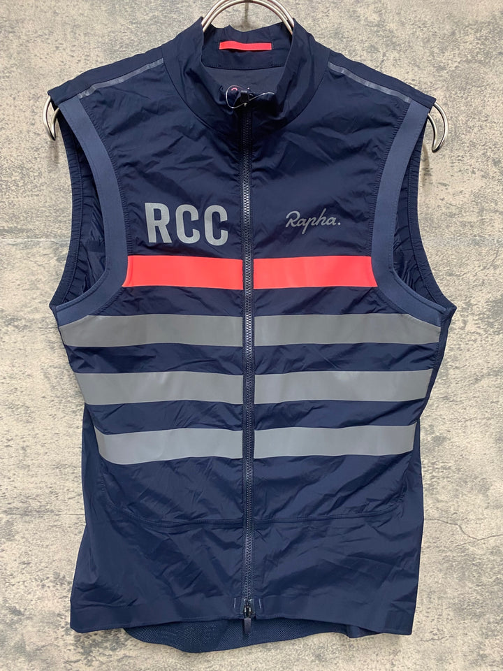 KM428 ラファ Rapha RCC PRO TEAM LIGHTWEIGHT GILET サイクルベスト ジレ 紺 S