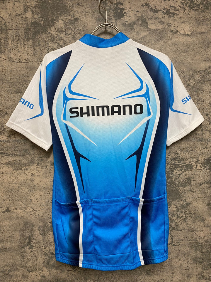 JO315 シマノ SHIMANO 半袖 サイクルジャージ 白 青 L