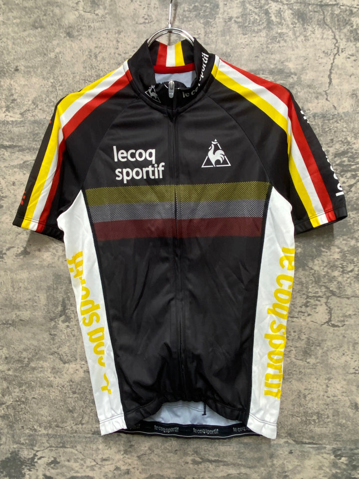 JI951 ルコックスポルティフ le coq sportif 半袖 サイクルジャージ 黒 白 M