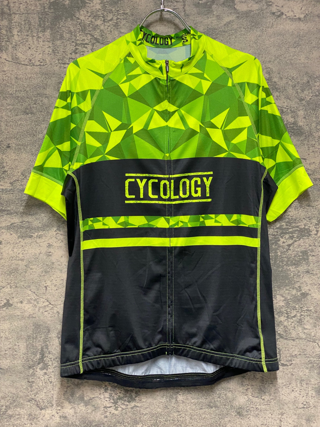 JM735 サイコロジー CYCOLOGY 半袖 サイクルジャージ 緑 黒 RELAXED FIT S