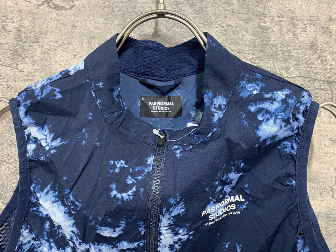 KA569 パスノーマルスタジオ PAS NORMAL STUDIOS STOW AWAY GILET ジレ サイクルベスト ネイビー 総柄 L