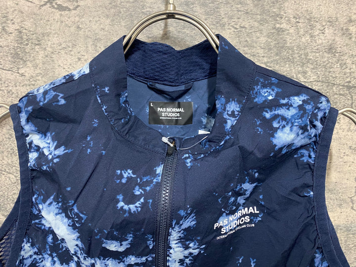 KA569 パスノーマルスタジオ PAS NORMAL STUDIOS STOW AWAY GILET ジレ サイクルベスト ネイビー 総柄 L
