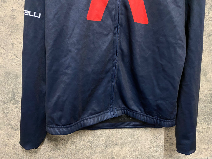 KG030 カステリ CASTELLI GRENADIER 長袖 サイクルジャージ 濃紺 M ※擦れ