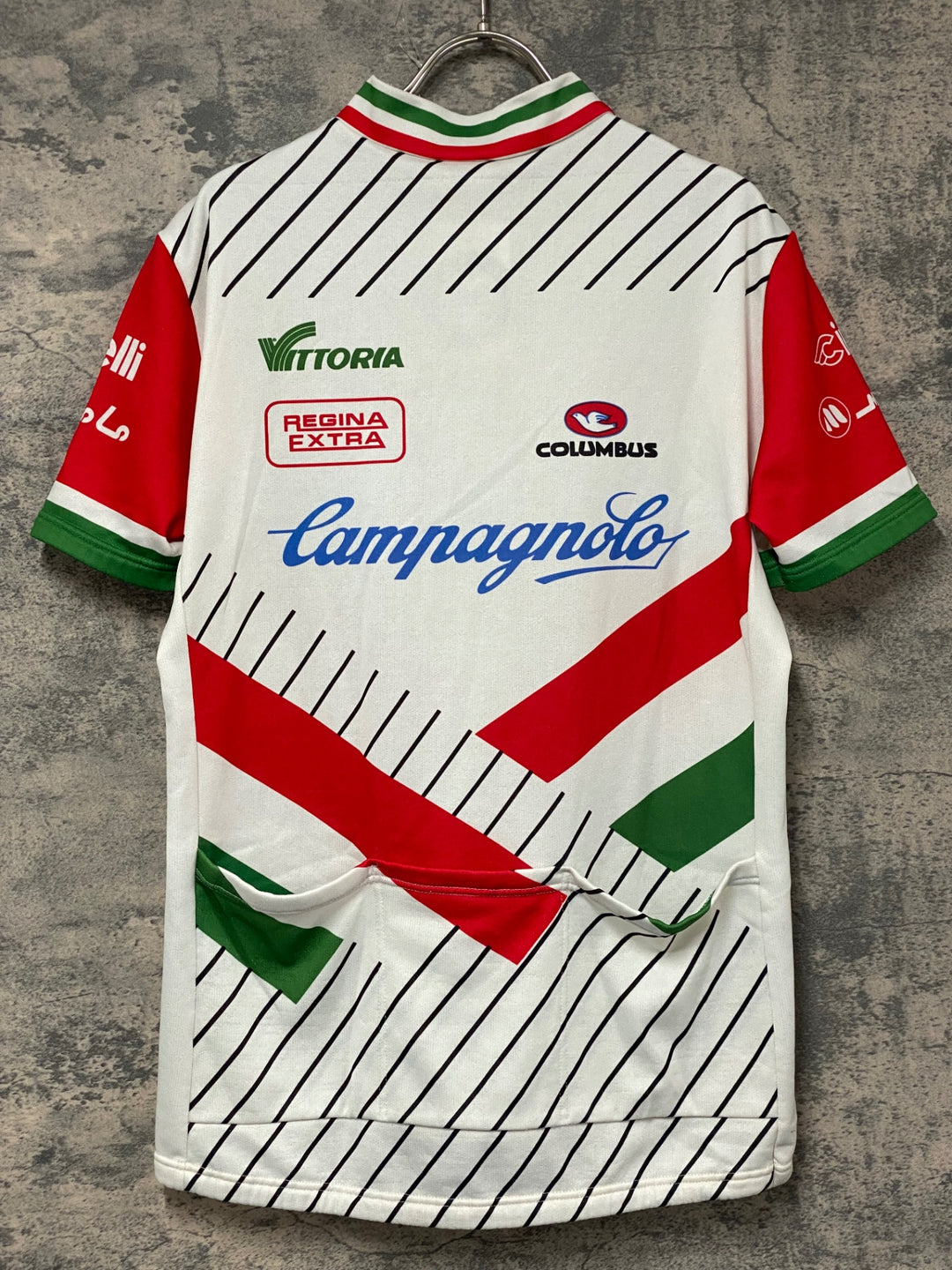 KJ353 GOLDEN TEAM 半袖 サイクルジャージ 白 CAMPAGNOLO ※サイズ不明,穴あり