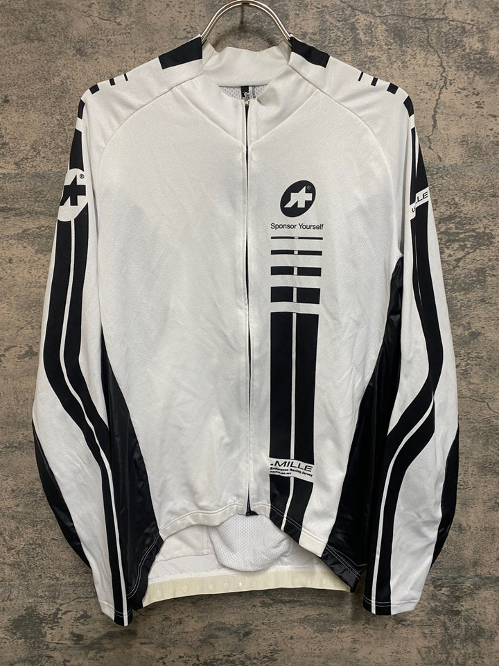 JR296 アソス ASSOS LS.MILLE 長袖 サイクルジャージ 白 M