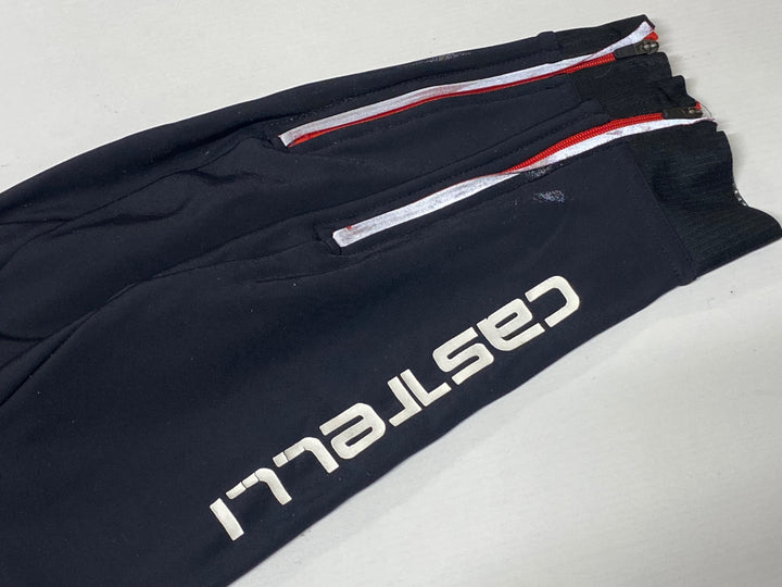 KI533 カステリ CASTELLI ビブタイツ 黒 S 裏起毛 ※スレ ロゴハゲ ほつれ