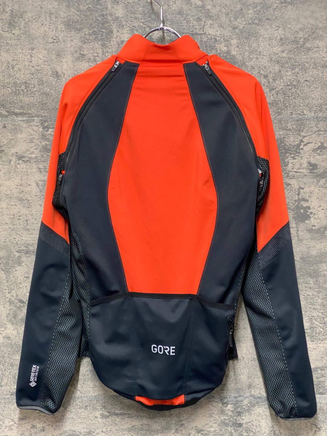 JQ796 ゴア GORE 長袖 サイクルジャケット オレンジ 黒 EU-Lサイズ GORE-TEX INFINIUM