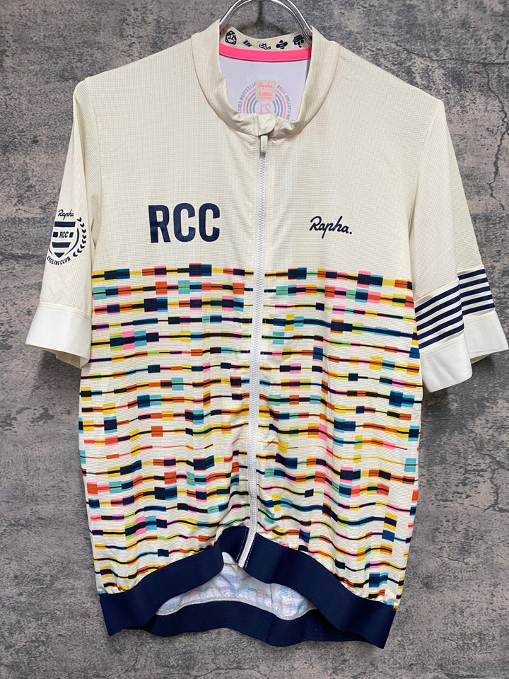 KD250 ラファ Rapha RCC 2021 ANNUAL PT TRAINING JERSEY 半袖 サイクルジャージ ベージュ 総柄 XL