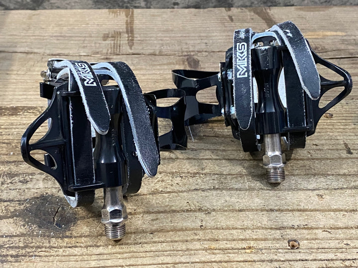 JW173 三ヶ島製作所 MKS アーバンプラットフォーム Urban Platform フラットペダル トゥークリップ 黒