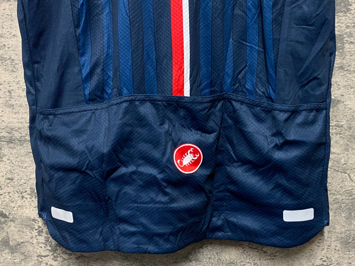 KK053 カステリ CASTELLI 半袖 サイクルジャージ 2XL 青