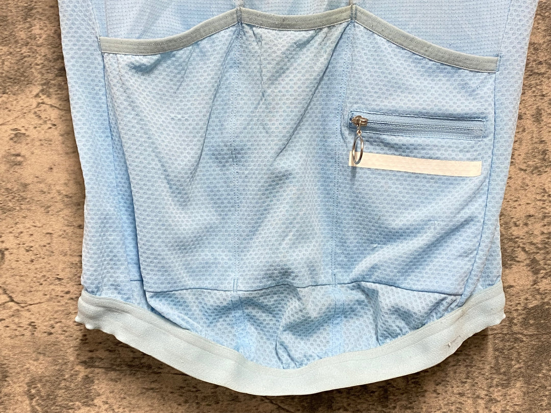 KB269 ラファ Rapha SUPER LIGHTWEIGHT JERSEY 半袖 サイクルジャージ 水色 XS ※裾ゴム伸び