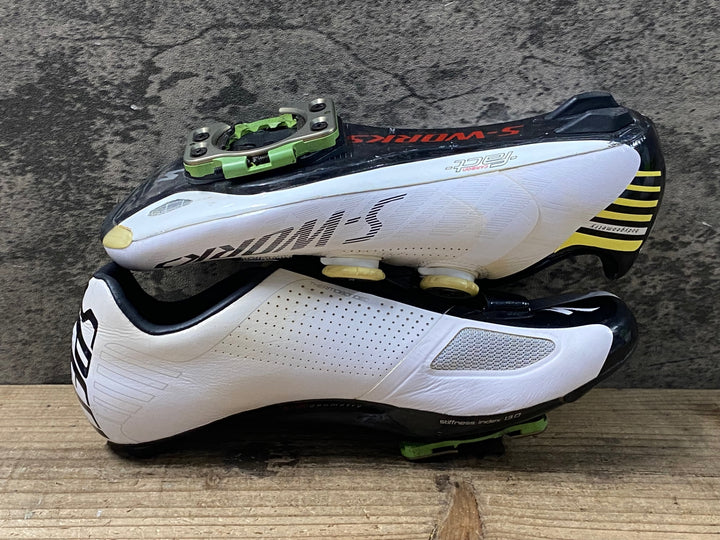 KP678 スペシャライズド SPECIALIZED S-WORKS RD ビンディングシューズ EU40.5 3穴 白黒 ベルクロ剥離