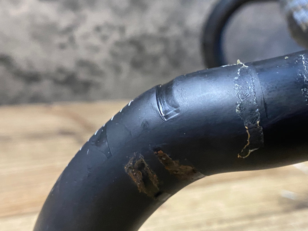 KG755 イーストン EASTON EC90 SLX3 カーボン ドロップハンドル Φ31.8 C-Cエンド420mm ※クランプ部凹み大、クラックのためジャンク