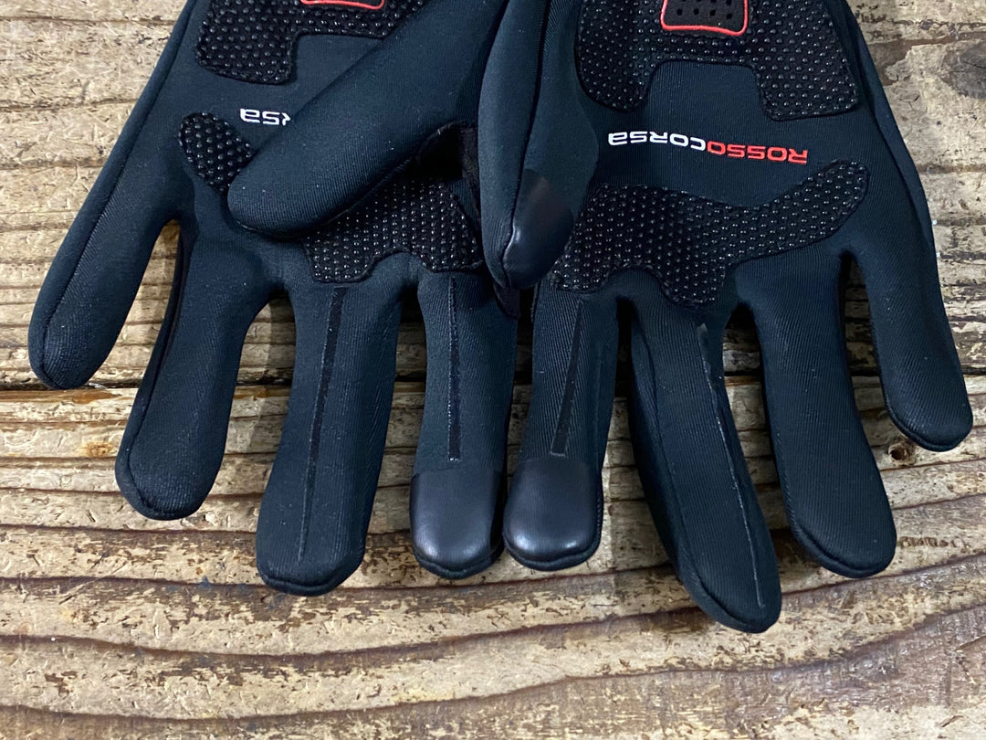 JV788 カステリ CASTELLI Perfetto 長指ウィンターグローブ 黒 ROSSOCORSA GORE WINDSTOPPER S 裏起毛
