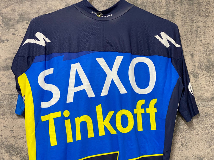 KJ827 スポーツフル sportful 半袖 サイクルジャージ 黃 紺 SAXO BANK S