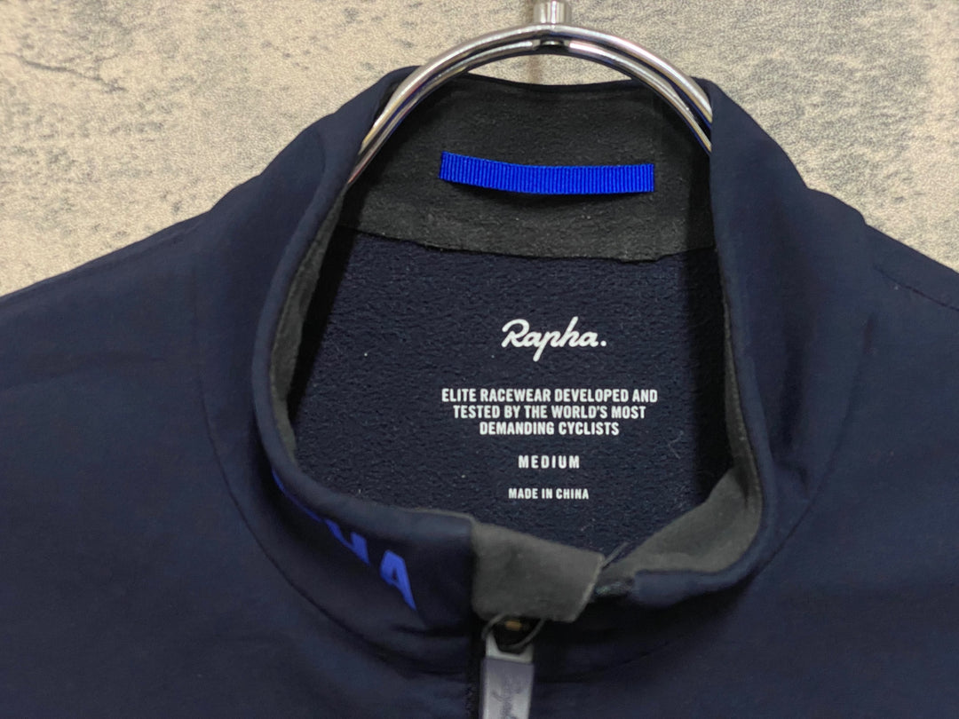 JQ367 ラファ Rapha PRO TEAM TRAINING JACKET 長袖 サイクルジャケット 濃紺 M 裏起毛