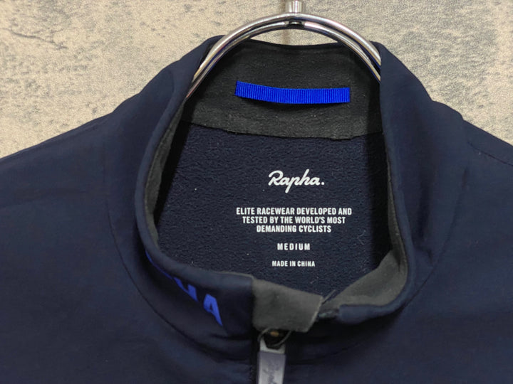 JQ367 ラファ Rapha PRO TEAM TRAINING JACKET 長袖 サイクルジャケット 濃紺 M 裏起毛