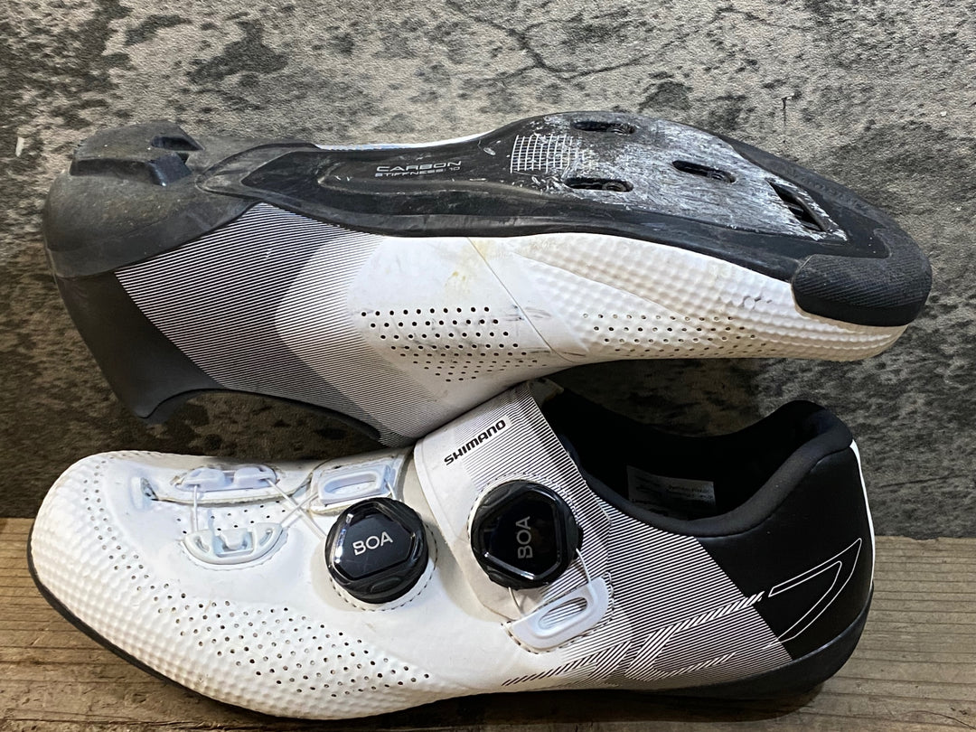 KJ725 シマノ SHIMANO RC7 SHRC702M W01E ビンディングシューズ 3穴 BOA 白 EU38