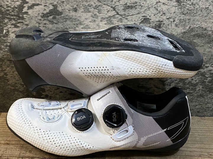 KJ725 シマノ SHIMANO RC7 SHRC702M W01E ビンディングシューズ 3穴 BOA 白 EU38