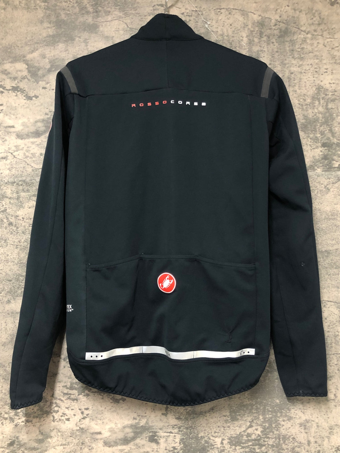 KD408 カステリ CASTELLI PERFETTO ROS 2 長袖 サイクルジャケット 紺 S ※補修痕