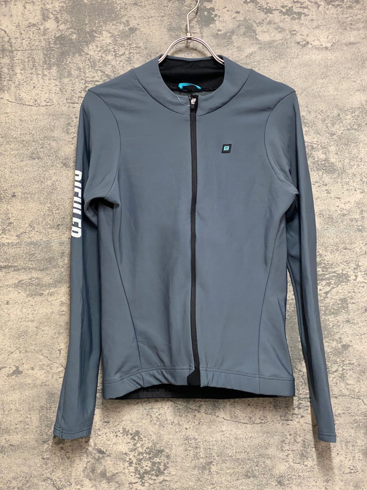 JO054 BIEHLER 長袖 サイクルジャージ グレー M 裏起毛