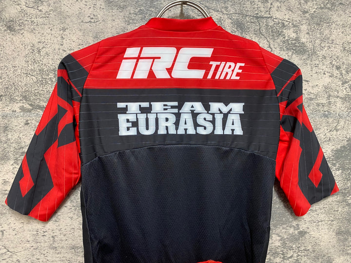 JS444 ウェイブワン WAVE ONE 半袖 サイクルジャージ 赤 黒 M Team Eurasia